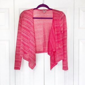 Pink Striped Cardigan